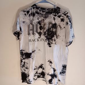 AC/DC Tye Dyed Back In Black Short Sleeve T Shirt Size Medium